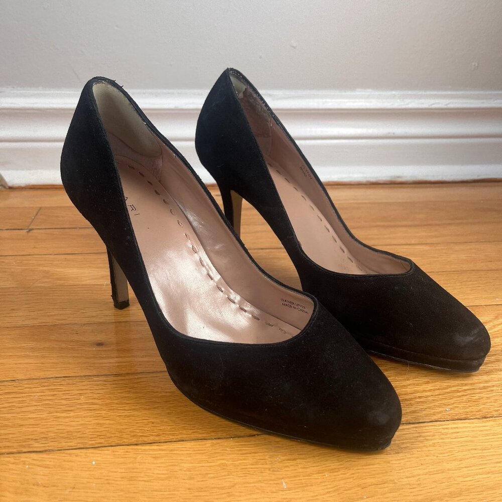 4 Inch Black Suede Heels